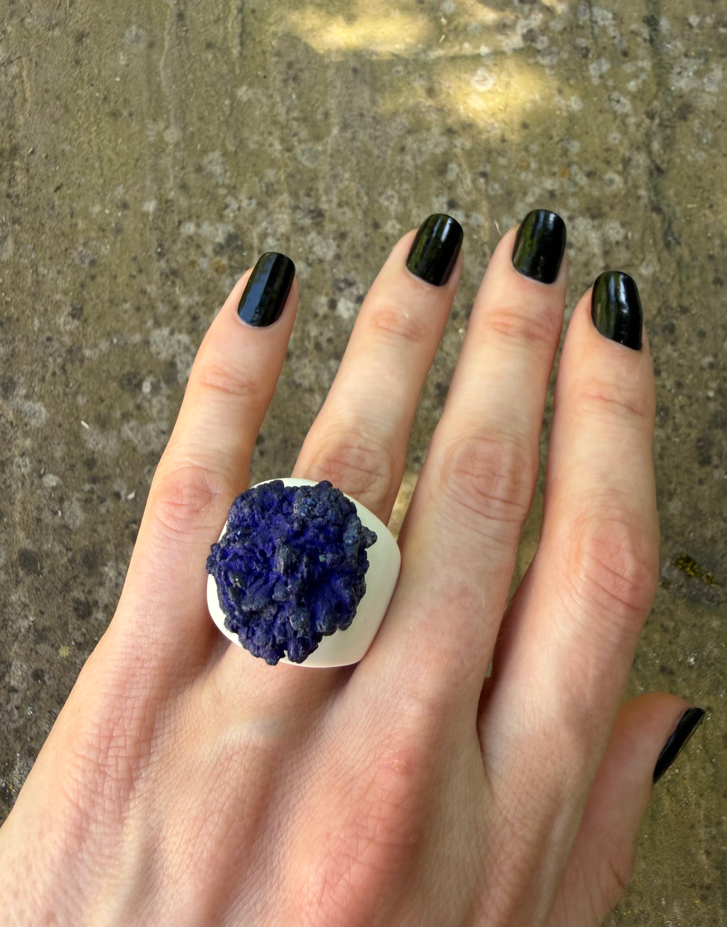 Azurite White ring